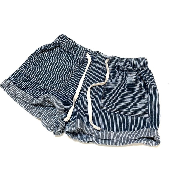 BDG Blue and White Striped Pull On Conductor Shorts Xs - Picture 2 of 10